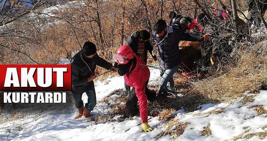 Gebe ineği kurtarma operasyonu