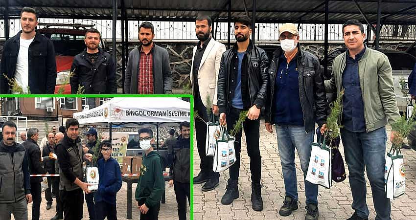 18 BİN FİDAN DAĞITILDI