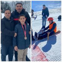 Miraç Çakan, Kızak Yarışması’nda Birinci Oldu