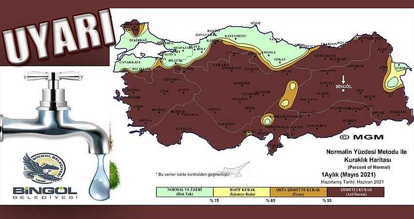 BİNGÖL'DE SU SEVİYESİ ÇOK DÜŞTÜ
